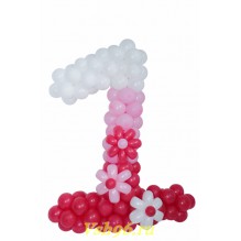 Цифра из шариков градиент с цветочками